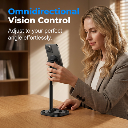 Magnetic Overhead Phone Stand – 360° Rotation, Height Adjustable for Cooking & Crafting Videos