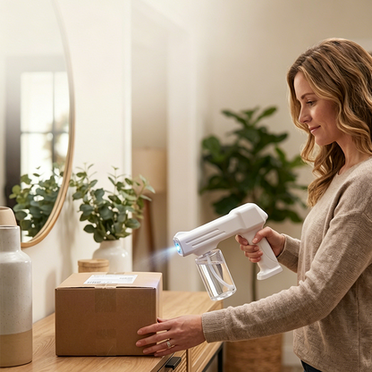 💥LAST DAY SALE 50%OFF💥  Cordless Blue Light Disinfection Spray Gun – 350ml, Lightweight, Rechargeable for Home, Car, Travel