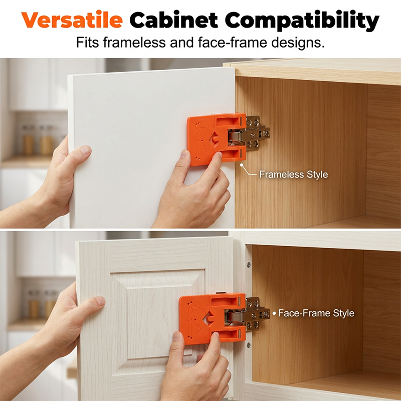 🔧 LIMITED-TIME 50% OFF! ✨ Cabinet Door Hinge Drilling Guide – Magnetic Clamp, Precise Alignment, 35mm 🪚