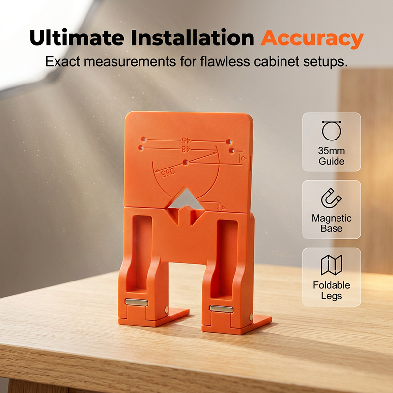 🔧 LIMITED-TIME 50% OFF! ✨ Cabinet Door Hinge Drilling Guide – Magnetic Clamp, Precise Alignment, 35mm 🪚