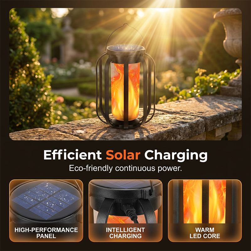 🏮☀️ Solar Flickering Flame Lantern – Waterproof & auto-on – Realistic warm glow, perfect for patios, gardens or pathways – no wiring needed 🌙