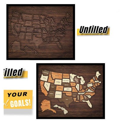 3D Wooden Travel Map Puzzle