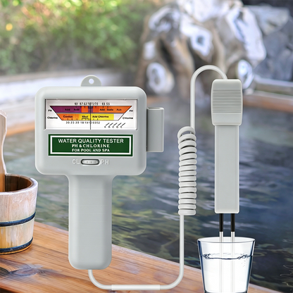 💧pH & Chlorine Tester – Dual Probes, Retractable Cord, portable, for Pools and Spas