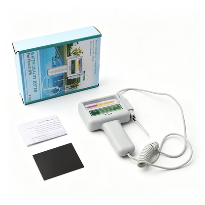 💧pH & Chlorine Tester – Dual Probes, Retractable Cord, portable, for Pools and Spas