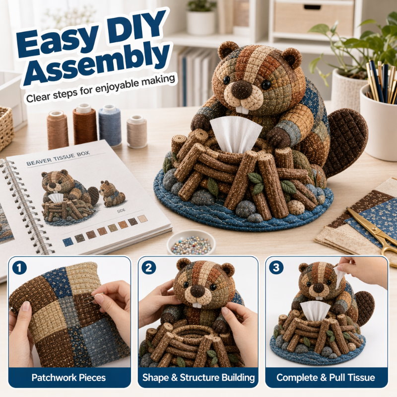 Cute Little Animals DIY Tissue Box Material Kit