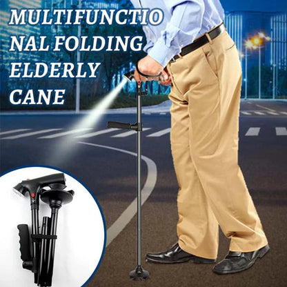 📢50% Off Now！🦯 Multifunctional Folding Cane – Safe Steps, Day & Night ⏰