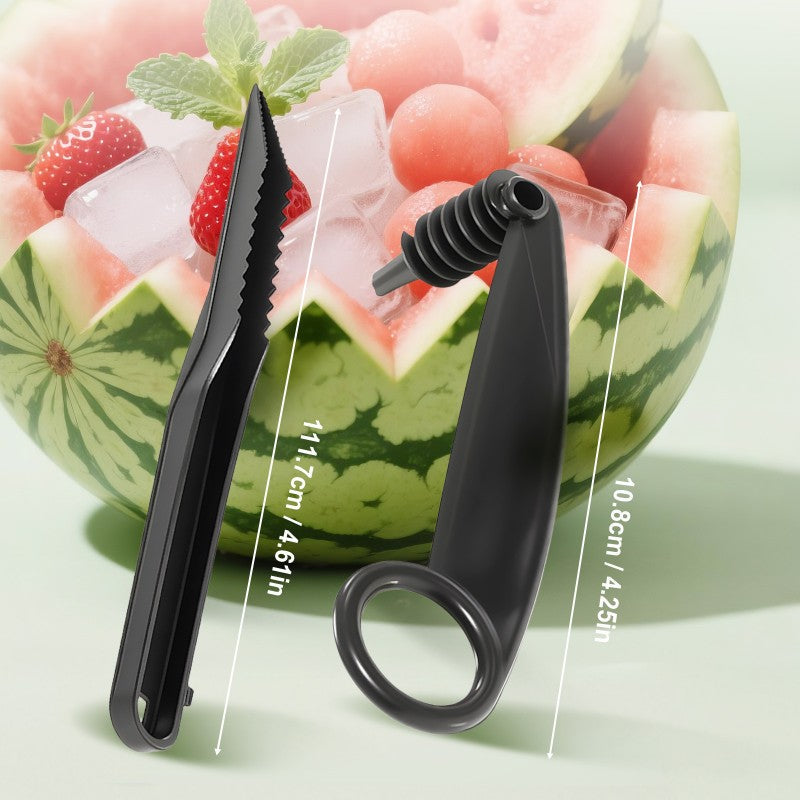 Spiral and V Tool Duo for Fruit Decorating