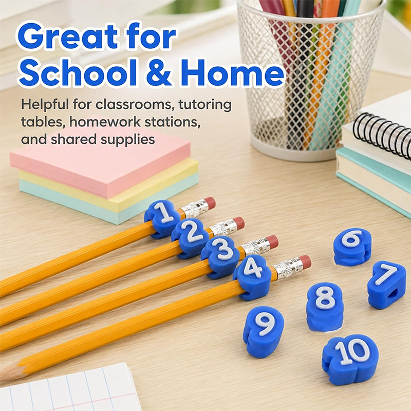 Numbered Pencil Toppers Set