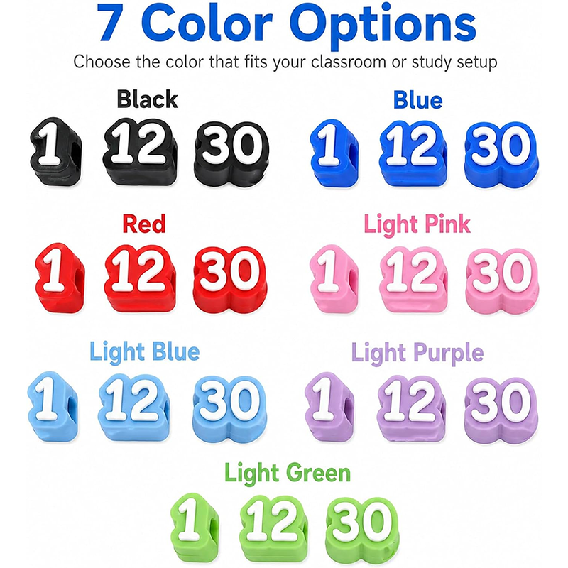 Numbered Pencil Toppers Set