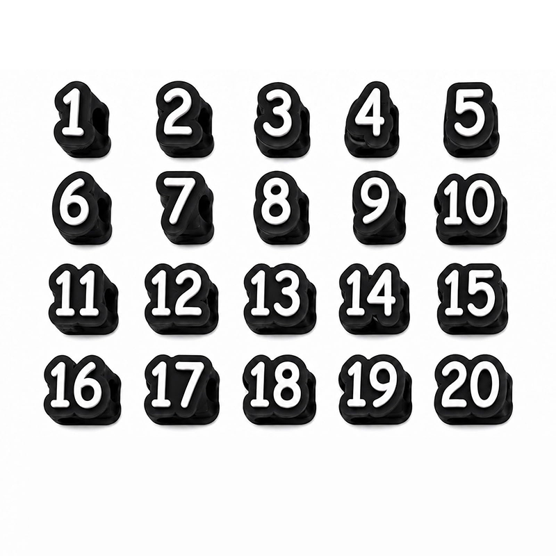 Numbered Pencil Toppers Set