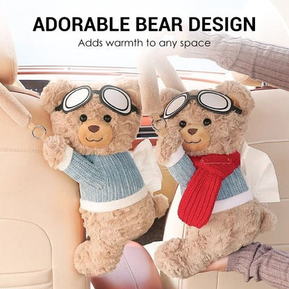 🥳2026 HOT SALE🥳💞50K+ SOLD!⏳✨Adorable Bear Plush Car Tissue Holder