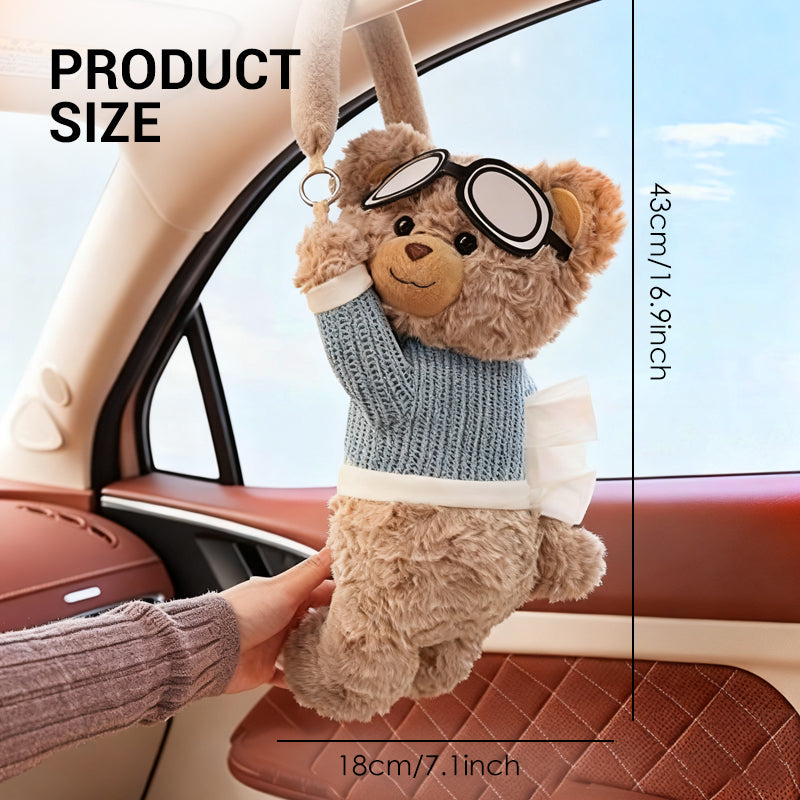 🥳2026 HOT SALE🥳💞50K+ SOLD!⏳✨Adorable Bear Plush Car Tissue Holder