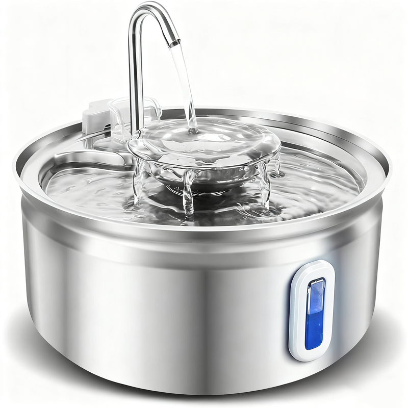 💥【50% OFF】🔥 Stainless Steel Pet Water Fountain | 3 Water Flows (Waterfall/Bubbling/Stream) | Rust-resistant & Hygienic | 4-Layer Filtration System | Ultra-quiet Pump <30dB | 3.2L Large Capacity | Fully Detachable & Dishwasher-safe | For Cats & Dogs