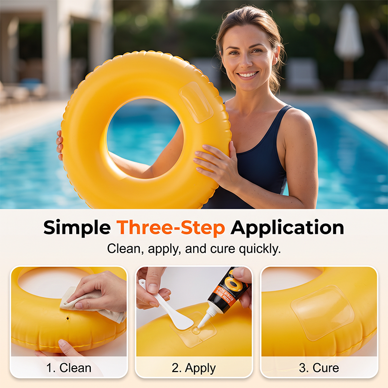 Waterproof Swim Ring Repair Glue with Scraper and Precision Nozzle