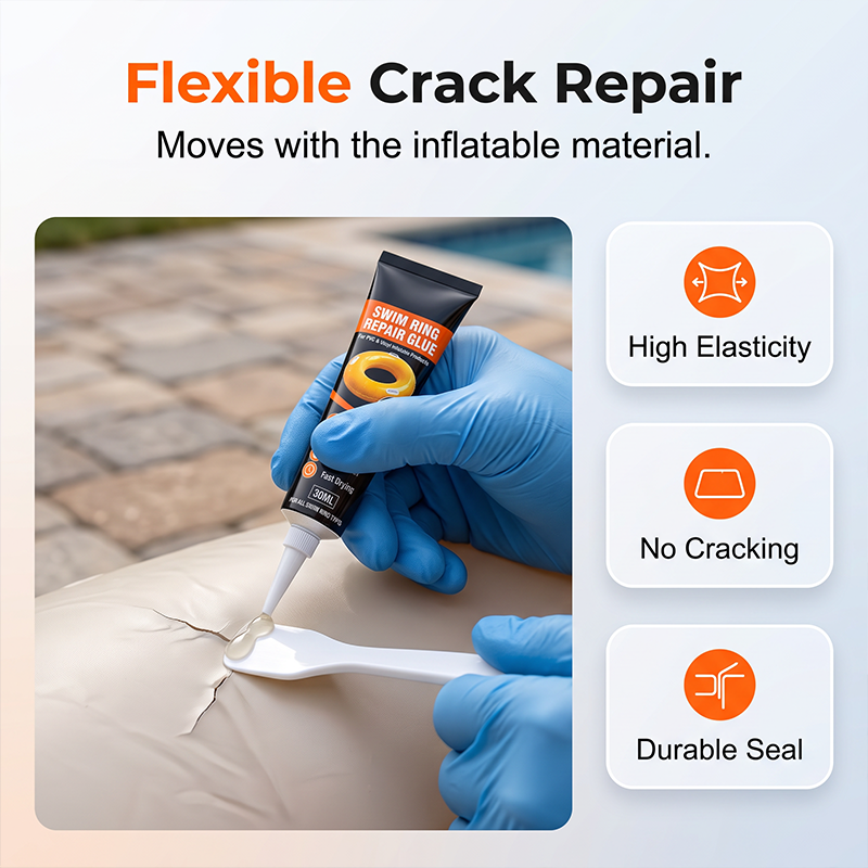 Waterproof Swim Ring Repair Glue with Scraper and Precision Nozzle