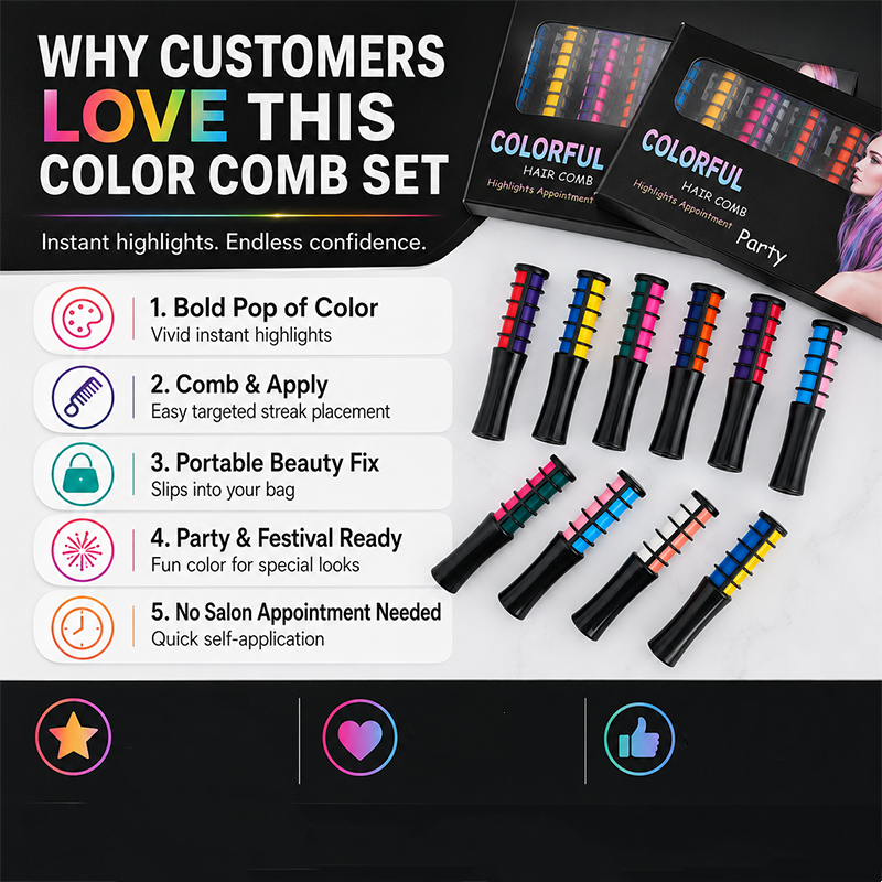 Temporary Hair Dye Comb – Quick Glide-On & Damage-Free Color