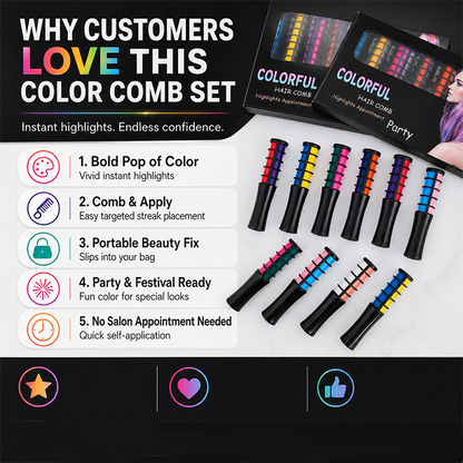 Temporary Hair Dye Comb – Quick Glide-On & Damage-Free Color