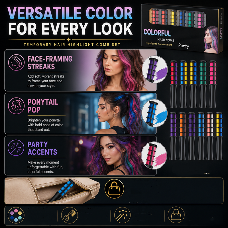 Temporary Hair Dye Comb – Quick Glide-On & Damage-Free Color