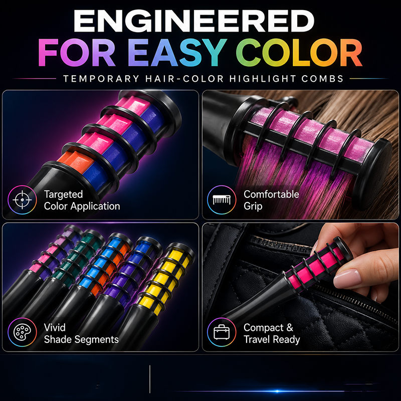 Temporary Hair Dye Comb – Quick Glide-On & Damage-Free Color