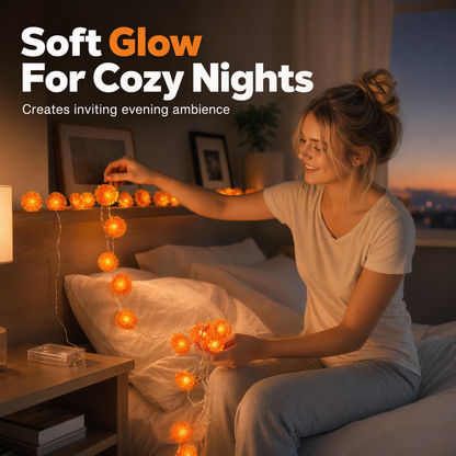 👻Happy Halloween 🎃🧡Artificial Marigold Flower LED String Light✨