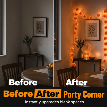 👻Happy Halloween 🎃🧡Artificial Marigold Flower LED String Light✨