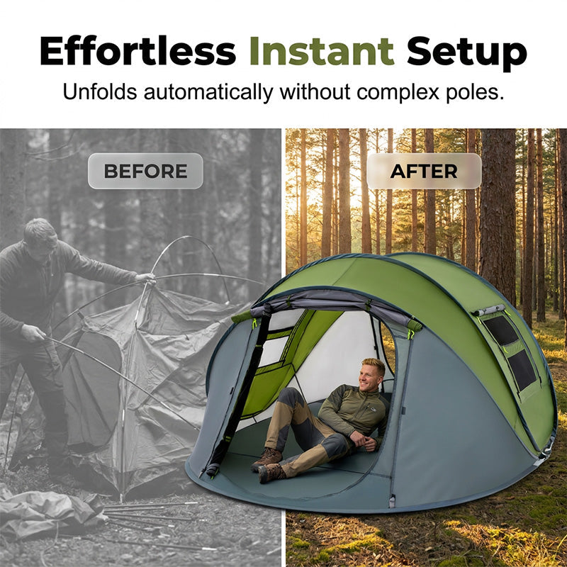 Instant Pop-Up Waterproof Family Camping Tent