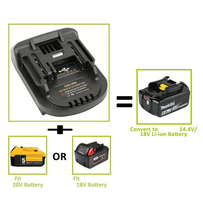🔋 50% OFF NOW! ⚡ 18V Lithium Battery Adapter - Universal Compatibility with Power Tools, Lightweight & Long-Lasting 🛠️📦