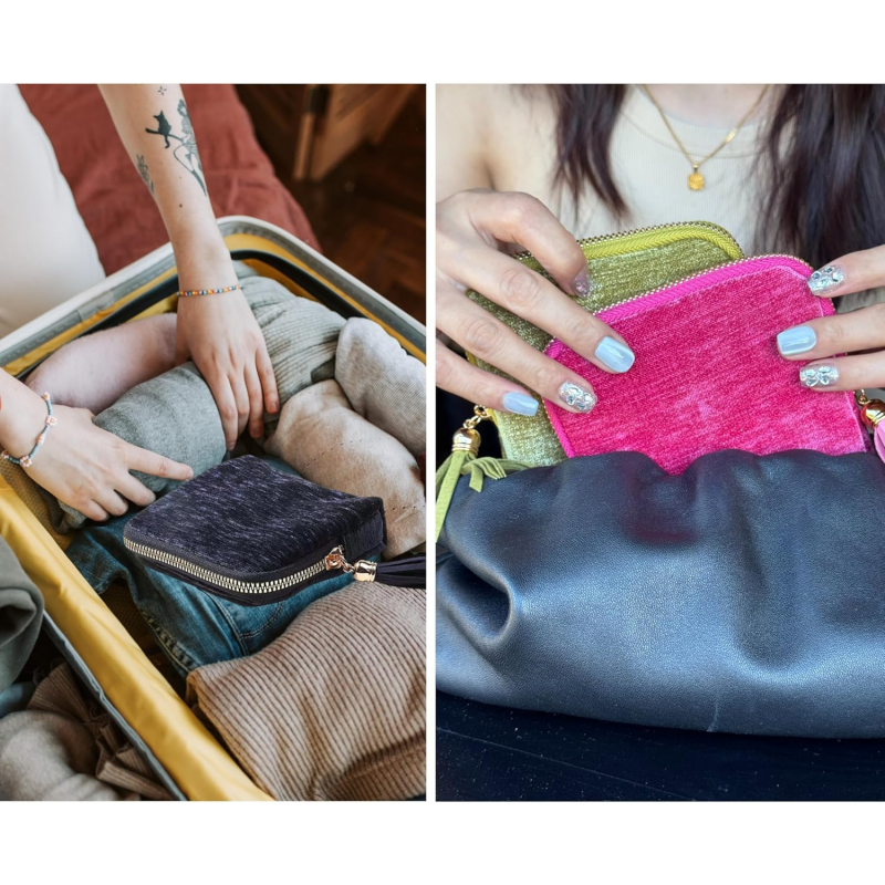 📢📢 50% OFF !! ⏰ Mini Travel Jewellery Bag with Zip – Compact, Portable & Perfect for Rings, Earrings & Necklaces ✨