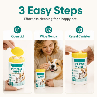 Gentle Pet Tear Stain Remover Wipes