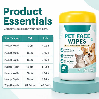 Gentle Pet Tear Stain Remover Wipes