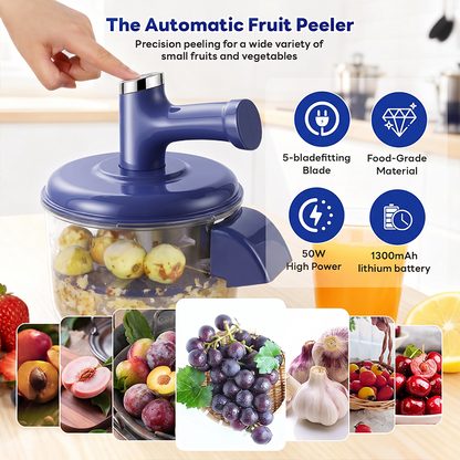 ⚡ Electric Fruit Peeler & Mixer – 2-in-1, USB rechargeable & one-touch – Peels in 10s – perfect for quick prep 🥕