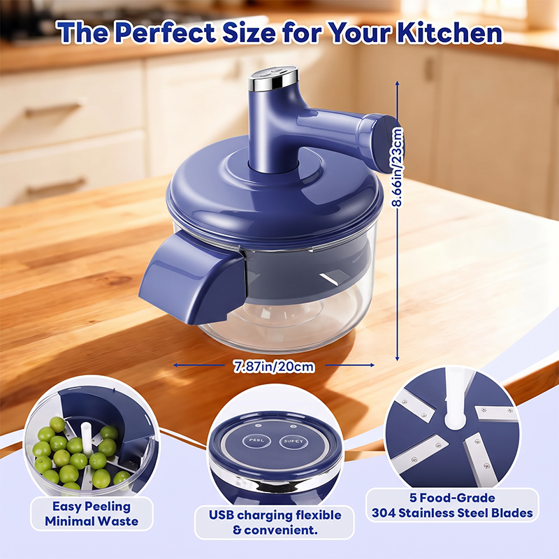 ⚡ Electric Fruit Peeler & Mixer – 2-in-1, USB rechargeable & one-touch – Peels in 10s – perfect for quick prep 🥕