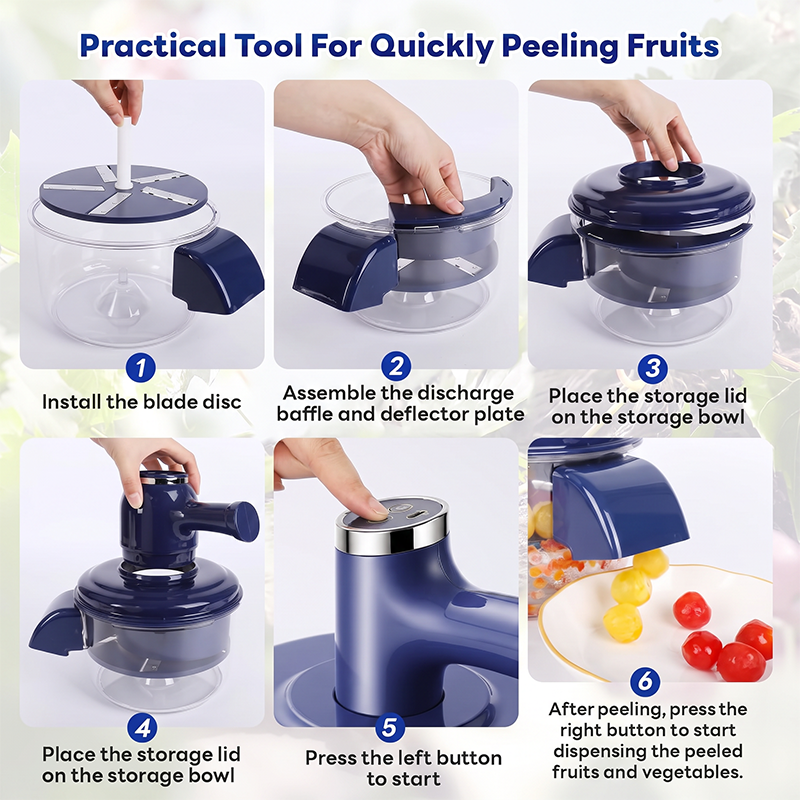 ⚡ Electric Fruit Peeler & Mixer – 2-in-1, USB rechargeable & one-touch – Peels in 10s – perfect for quick prep 🥕
