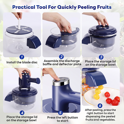 ⚡ Electric Fruit Peeler & Mixer – 2-in-1, USB rechargeable & one-touch – Peels in 10s – perfect for quick prep 🥕