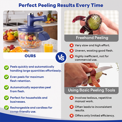 ⚡ Electric Fruit Peeler & Mixer – 2-in-1, USB rechargeable & one-touch – Peels in 10s – perfect for quick prep 🥕