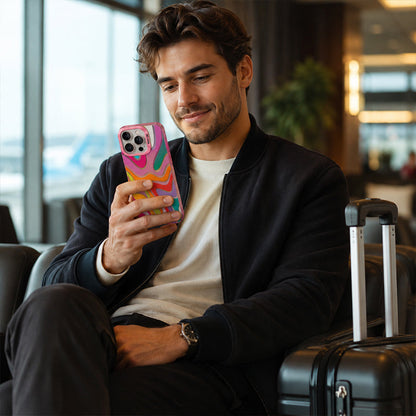 💥 [Limited Time: 50% OFF] 🔥 Rainbow Gradient Hard Phone Case | Street-style Design | Shock-resistant & Drop-proof | Large Camera Cutout | 4 Colors (White/Black/Blue/Pink) | Slim Design