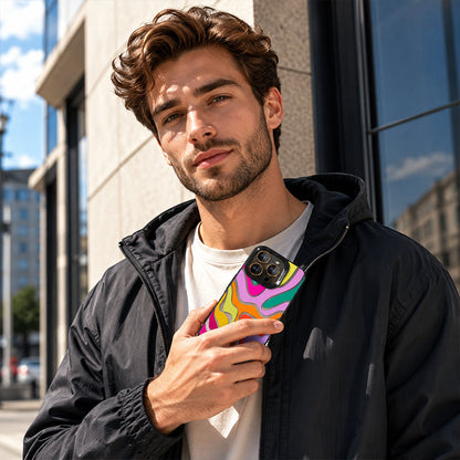 💥 [Limited Time: 50% OFF] 🔥 Rainbow Gradient Hard Phone Case | Street-style Design | Shock-resistant & Drop-proof | Large Camera Cutout | 4 Colors (White/Black/Blue/Pink) | Slim Design