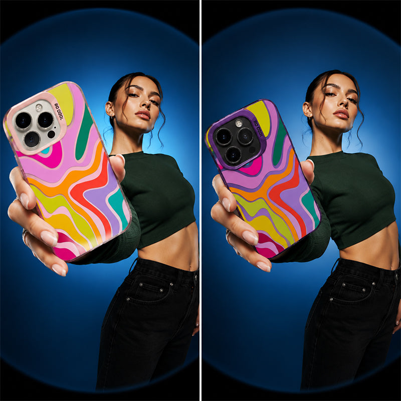 💥 [Limited Time: 50% OFF] 🔥 Rainbow Gradient Hard Phone Case | Street-style Design | Shock-resistant & Drop-proof | Large Camera Cutout | 4 Colors (White/Black/Blue/Pink) | Slim Design
