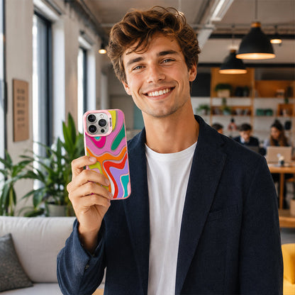 💥 [Limited Time: 50% OFF] 🔥 Rainbow Gradient Hard Phone Case | Street-style Design | Shock-resistant & Drop-proof | Large Camera Cutout | 4 Colors (White/Black/Blue/Pink) | Slim Design