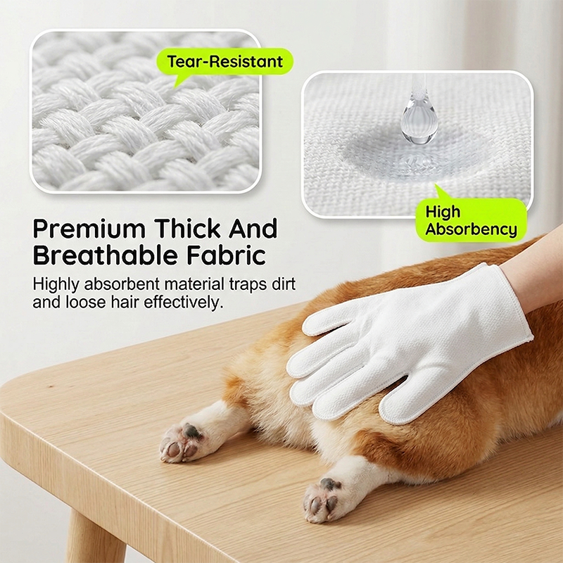 💥【50% OFF】🔥 Pet Cleaning Glove Wipes | Gentle & Easy Cleaning | Hypoallergenic Formula with Oatmeal & Coconut Oil | Deep Cleaning & Loose Fur Removal | Lemon Scent to Eliminate Odors | Hygienic & Disposable | Suitable for Cats & Dogs 🐾