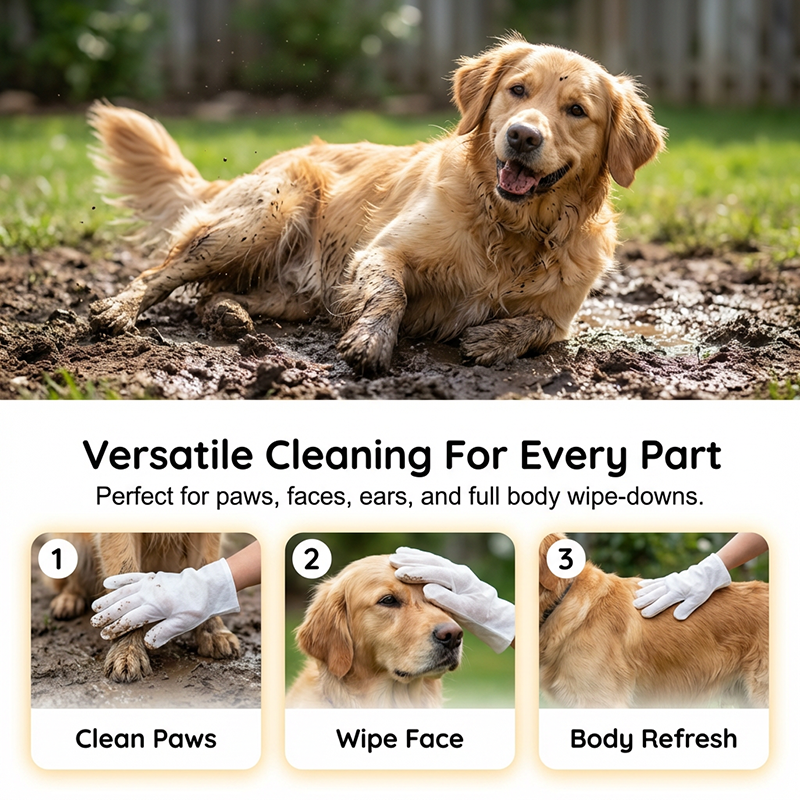 💥【50% OFF】🔥 Pet Cleaning Glove Wipes | Gentle & Easy Cleaning | Hypoallergenic Formula with Oatmeal & Coconut Oil | Deep Cleaning & Loose Fur Removal | Lemon Scent to Eliminate Odors | Hygienic & Disposable | Suitable for Cats & Dogs 🐾