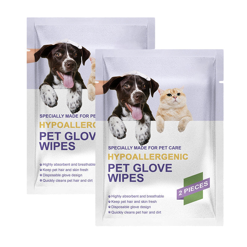 💥【50% OFF】🔥 Pet Cleaning Glove Wipes | Gentle & Easy Cleaning | Hypoallergenic Formula with Oatmeal & Coconut Oil | Deep Cleaning & Loose Fur Removal | Lemon Scent to Eliminate Odors | Hygienic & Disposable | Suitable for Cats & Dogs 🐾