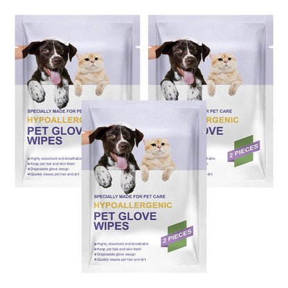 💥【50% OFF】🔥 Pet Cleaning Glove Wipes | Gentle & Easy Cleaning | Hypoallergenic Formula with Oatmeal & Coconut Oil | Deep Cleaning & Loose Fur Removal | Lemon Scent to Eliminate Odors | Hygienic & Disposable | Suitable for Cats & Dogs 🐾