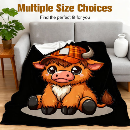 Soft & Cozy Cartoon Cow Blanket