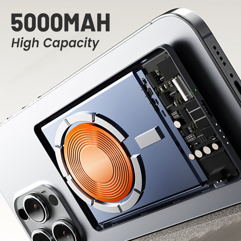 🔥 5000mAH Ultra Thin Magnetic Portable Charger