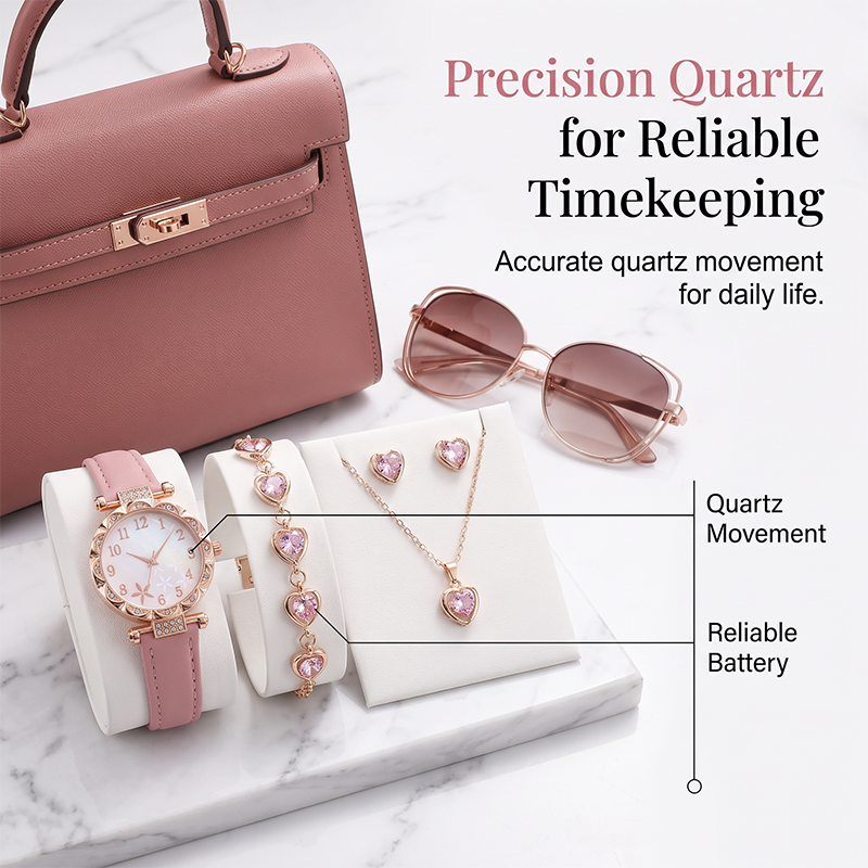 Women's 5-Piece Watch Jewelry Set