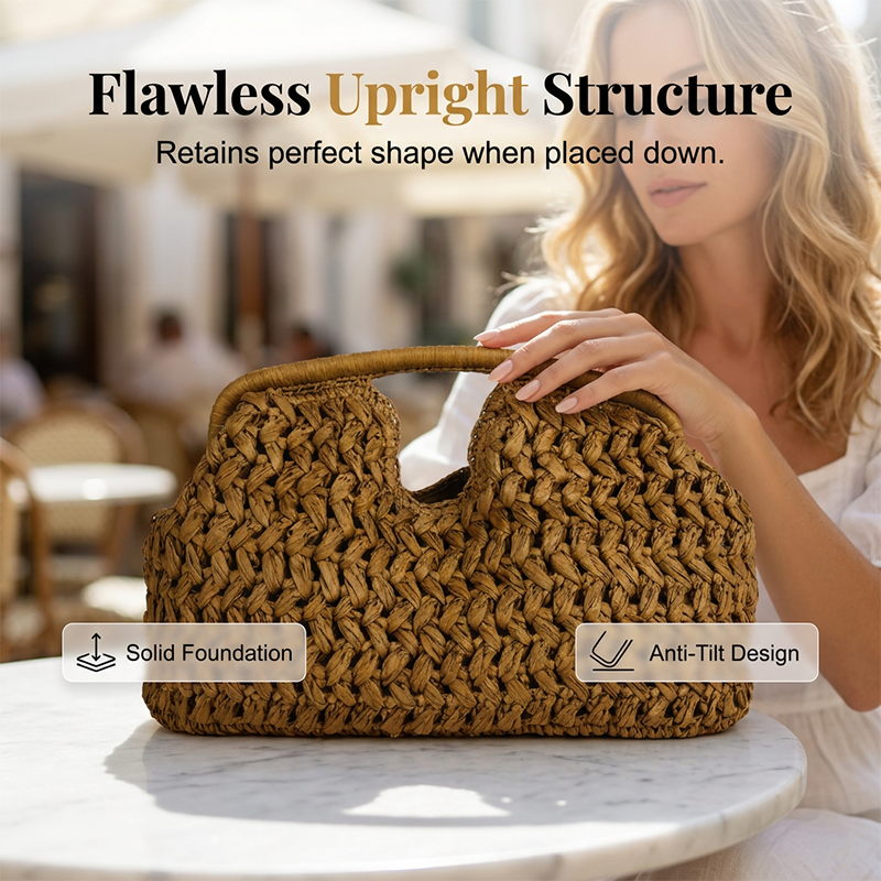 Handwoven Straw Handbag for Women