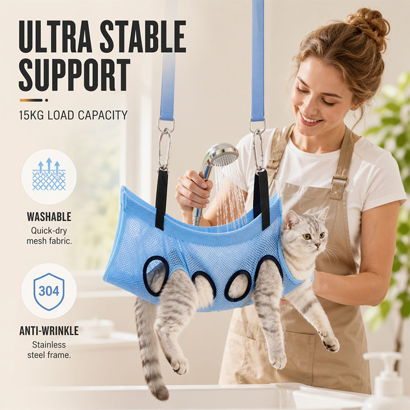 🛁 Struggle-Free Pet Grooming Starts Here – 2-in-1 foldable grooming bed that stops scratches, bites, and anxious wiggles. 😎