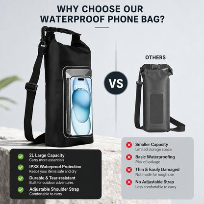⏳Time-Limited Special⏰Waterproof Touchscreen Dry Bag – IPX8 Phone Pouch for Swimming, Beach & Kayaking | Crystal Clear Anti-Fog Window