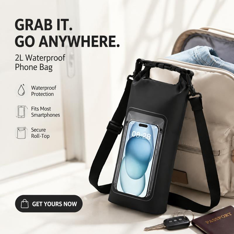 ⏳Time-Limited Special⏰Waterproof Touchscreen Dry Bag – IPX8 Phone Pouch for Swimming, Beach & Kayaking | Crystal Clear Anti-Fog Window